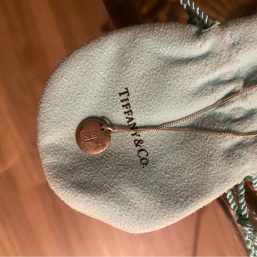 Tiffany & Co. Sterling Silver Monogram Disc Necklace